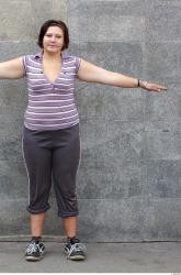 Whole Body Woman T poses White Sports Overweight